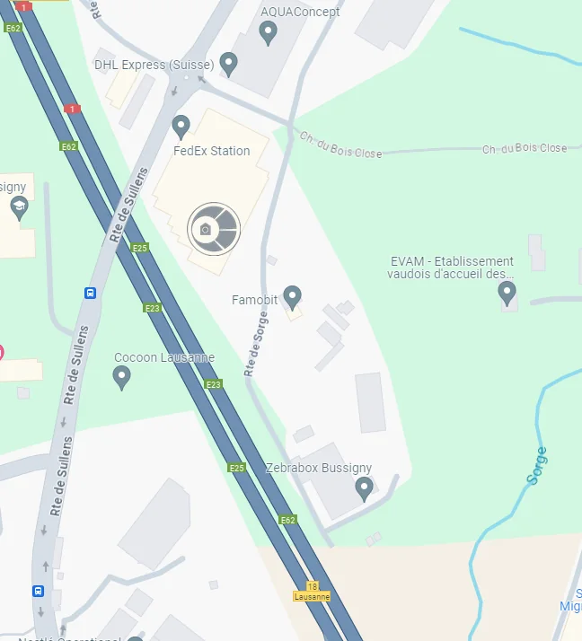 Carte de localisation de Pro Clean Air à Bussigny
